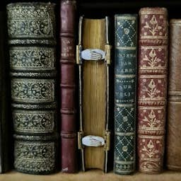 Poster image for the exhibition titled Restored Treasures: A Tribute to Bibliophile Patrons